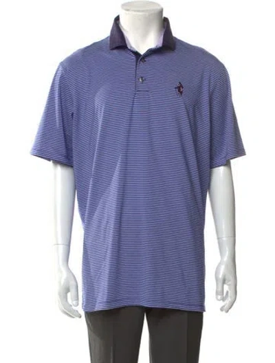 Pre-owned Greyson Striped Collar Polo Shirt In Blue