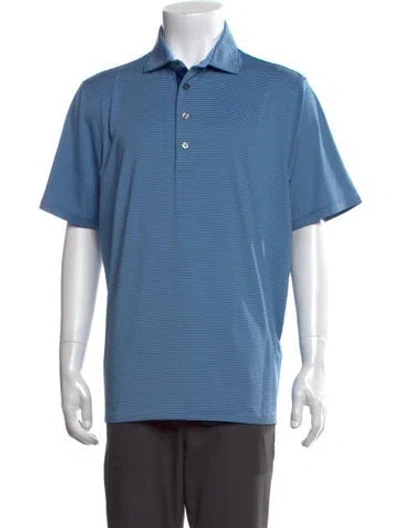 Pre-owned Greyson Striped Collar Polo Shirt In Blue