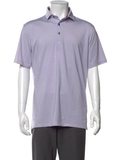 Pre-owned Greyson Striped Collar Polo Shirt In Blue