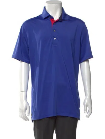 Pre-owned Greyson Striped Collar Polo Shirt In Blue