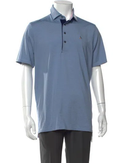 Pre-owned Greyson Striped Collar Polo Shirt In Blue