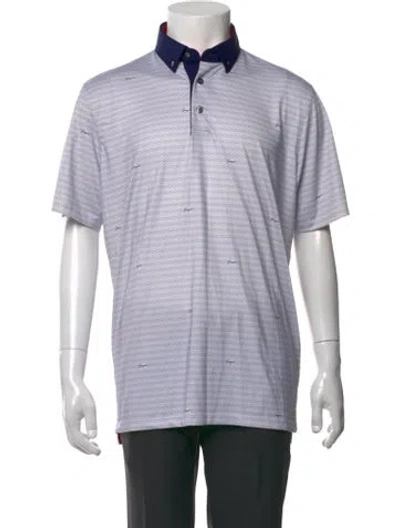 Pre-owned Greyson Striped Collar Polo Shirt In Green