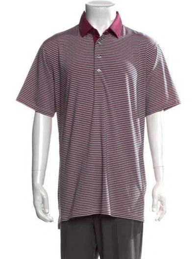 Pre-owned Greyson Striped Collar Polo Shirt In Pink