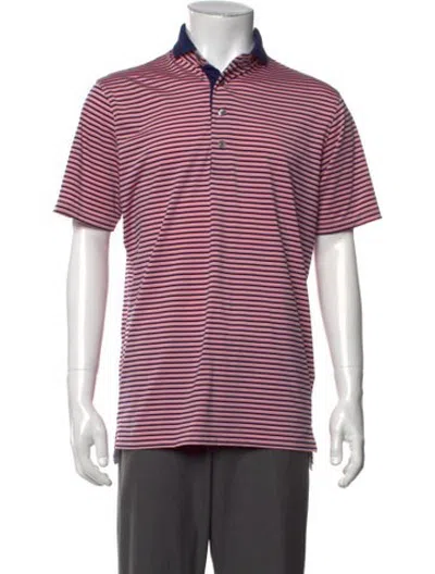 Pre-owned Greyson Striped Collar Polo Shirt In Pink