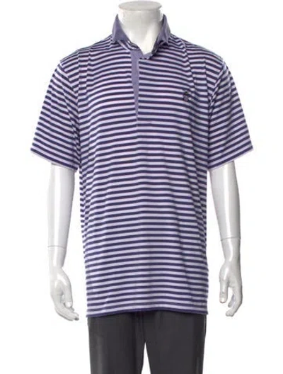 Pre-owned Greyson Striped Collar Polo Shirt In Purple