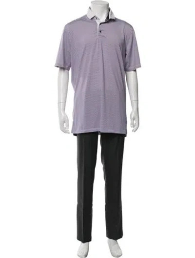 Pre-owned Greyson Striped Collar Polo Shirt In Purple