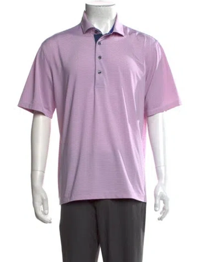 Pre-owned Greyson Striped Collar Polo Shirt In Purple