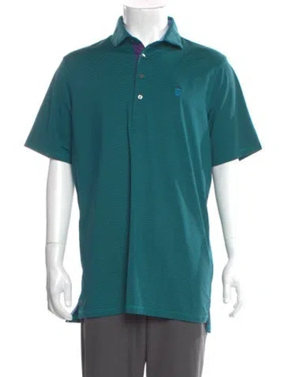 Pre-owned Greyson Striped Crew Neck Polo Shirt In Blue