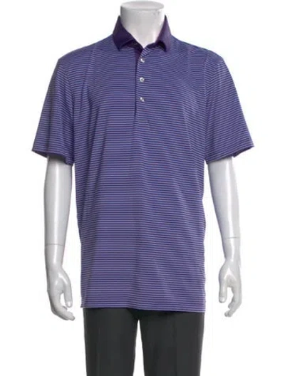 Pre-owned Greyson Striped Crew Neck Polo Shirt In Purple