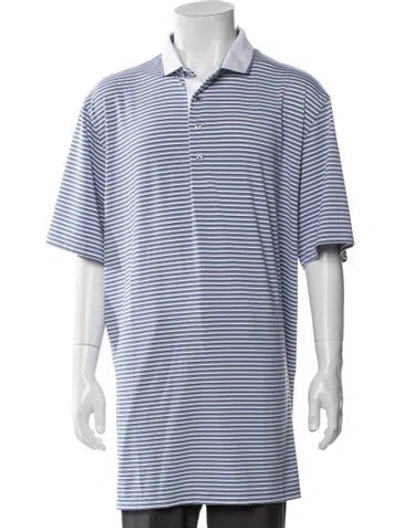 Pre-owned Greyson Striped Crew Neck Polo Shirt W/ Tags In Blue