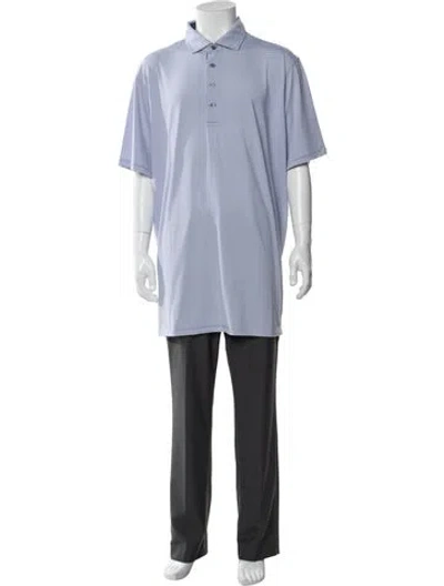 Pre-owned Greyson Striped Crew Neck Polo Shirt W/ Tags In Blue