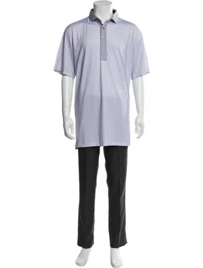 Pre-owned Greyson Striped Short Sleeve Shirt In Blue