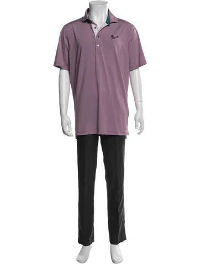 Pre-owned Greyson Striped V-neck Polo Shirt In Purple