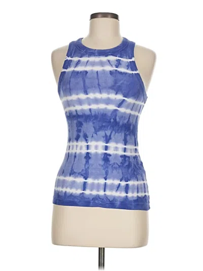 Pre-owned Greyson Tank Top Blue Halter Neckline Tops