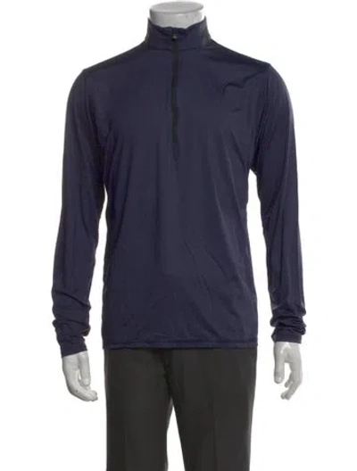Pre-owned Greyson Turtleneck Long Sleeve Polo Sweater In Blue