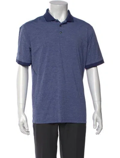 Pre-owned Greyson V-neck Short Sleeve Polo Shirt In Blue