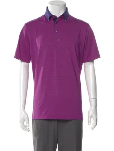 Pre-owned Greyson V-neck Short Sleeve Polo Shirt In Purple