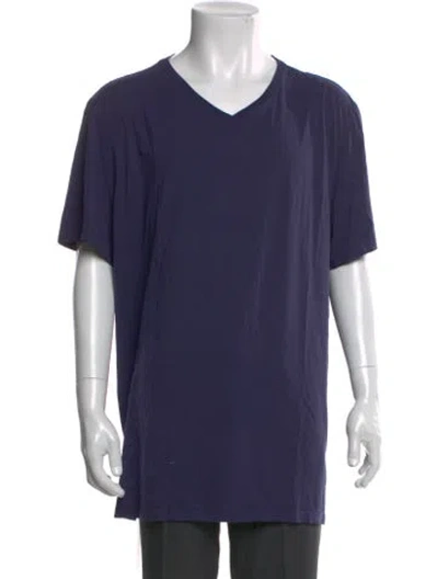 Pre-owned Greyson V-neck Short Sleeve T-shirt In Blue