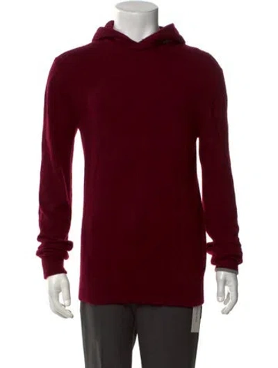 Pre-owned Greyson Wool Crew Neck Hoodie In Burgundy