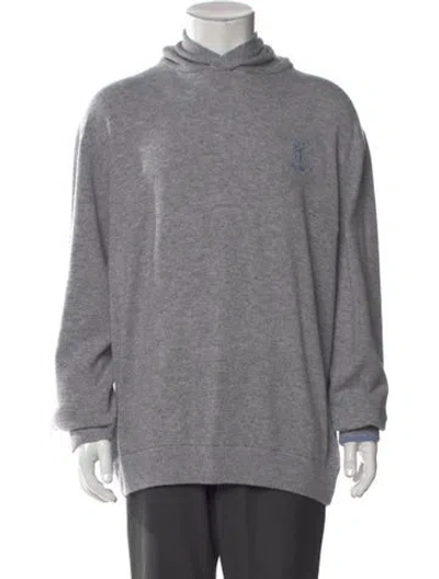 Pre-owned Greyson Wool Crew Neck Hoodie In Gray
