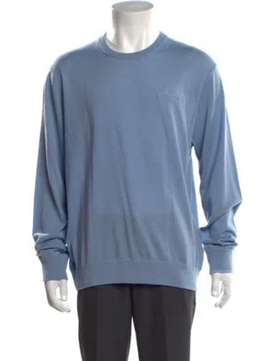 Pre-owned Greyson Wool Crew Neck Pullover In Blue