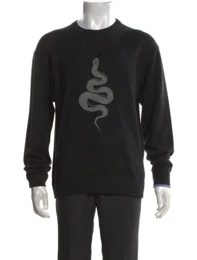 Pre-owned Greyson Wool Graphic Print Sweatshirt In Blue