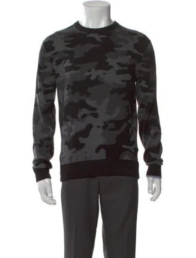 Pre-owned Greyson Wool Printed Pullover In Gray