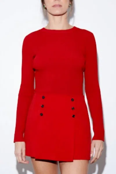 Grey/ven Gregory Top In Lipstick Red