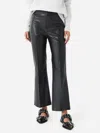Grey/ven Porterfield Vegan Leather Crop Flare Pant In Black In Black