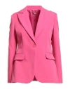 Griffai Woman Blazer Fuchsia Size M Polyester, Elastane In Pink