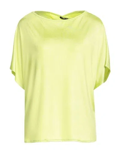 Griffai Woman Top Lime Green Size L Polyester, Elastane
