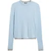 Griffen Double Trim Wool & Cashmere Crewneck Sweater In Blue