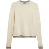 Griffen Double Trim Wool & Cashmere Crewneck Sweater In Neutral