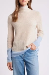 GRIFFEN GRIFFEN FUNNEL NECK WOOL & CASHMERE RIB SWEATER