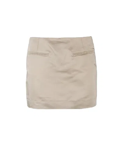 Grifoni Beige Linen Cotton Women Mini Skirt In Neutral