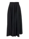 Shop Grifoni Black Long Skirt With Draped Details