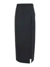 Grifoni Black Skirt With Front Single Slit In Fabric Woman In Black