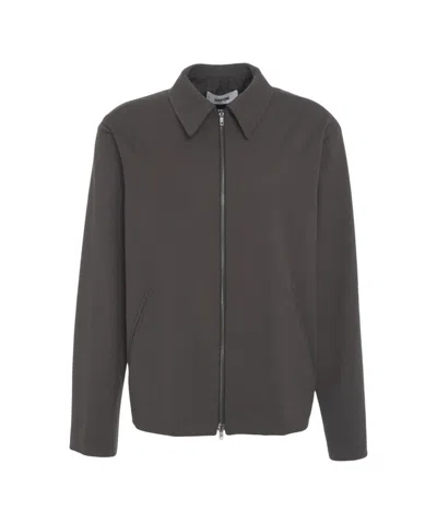 Grifoni Brown Zippered Overshirt In Gray