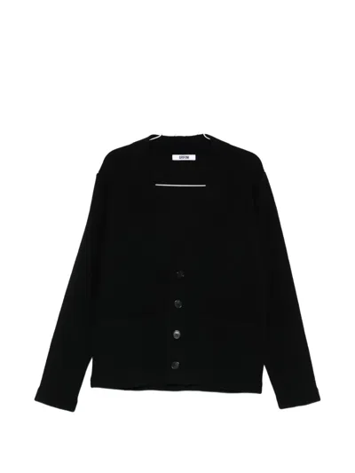 Grifoni Button-fastening Pocket Cardigan In Black