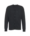 Grifoni Button-up Black Wool Cardigan In Black