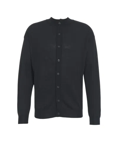 Grifoni Button-up Black Wool Cardigan