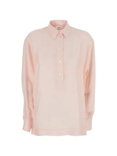 Grifoni Button-placket Long-sleeve Blouse In Pink