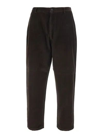 Grifoni Corduroy Straight Hem Pants With Pockets In Brown