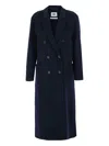 Grifoni Blue Coat With Double-breasted Fastening In Wool Woman In Blue