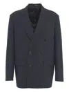 Grifoni Double-breasted Peak-lapel Blazer In Blue