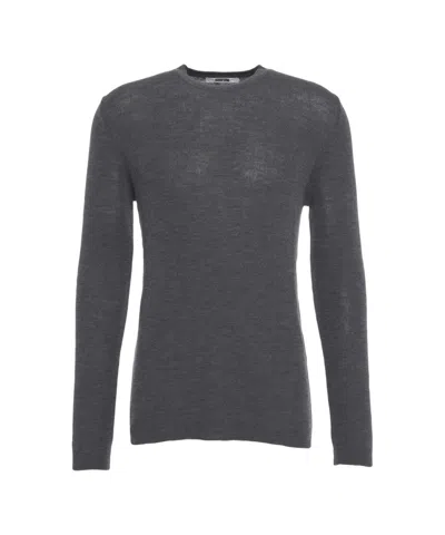 Grifoni Fitted Grey Wool Sweater In Gray