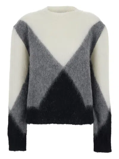 Grifoni Geometric Sweater In White