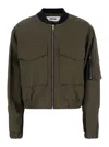 Grifoni Green Cropped Jacket With Maxi Pockets On Front And Sleeve In Cotton Woman