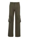 Grifoni Green Pants With With Applied Cargo Pockets In Cotton Rip-stop Woman In Green