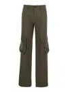 Grifoni Green Pants With With Applied Cargo Pockets In Cotton Rip-stop Woman In Green